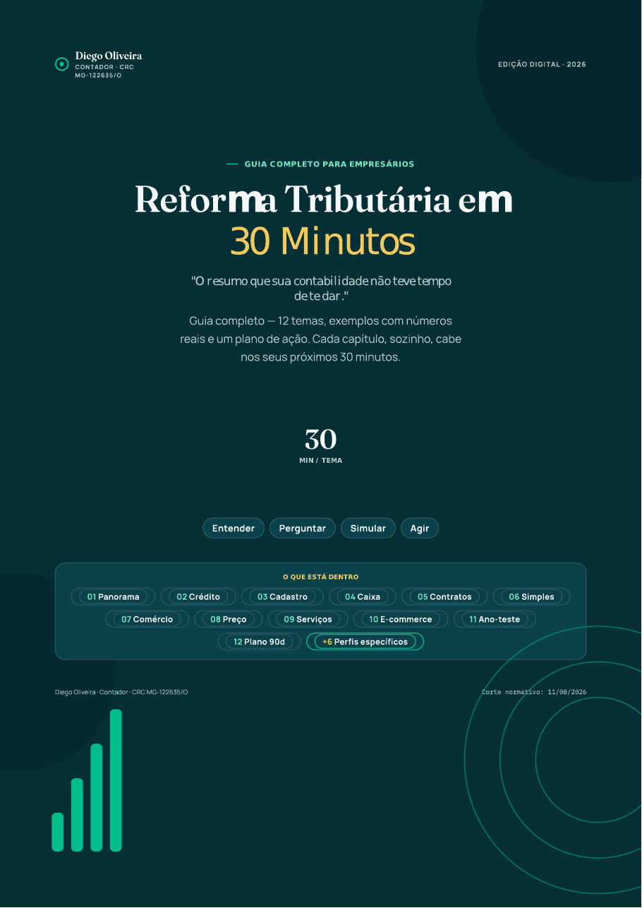 Capa do bônus Reforma Tributária em 30 Minutos
